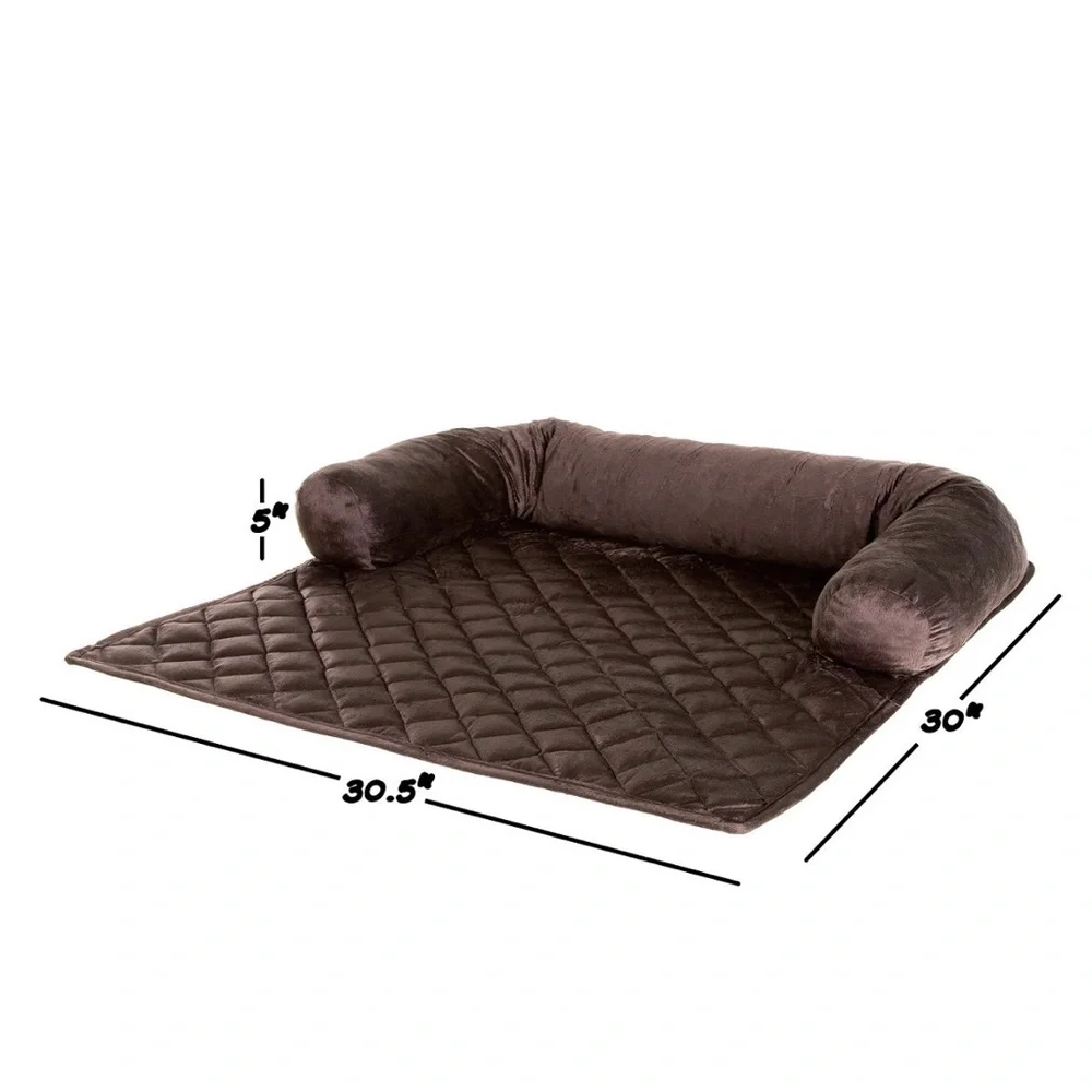 Brown Dog Sofa Protector with Bolster